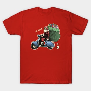 Vintage Santa Claus Riding a Scooter T-Shirt